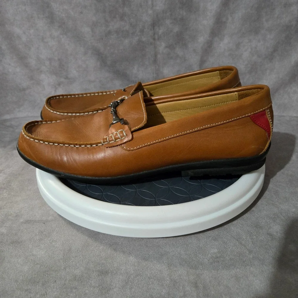 FootJoy Bit Loafers Mens 11W Tan Leather 79008 Bit Detail Moc Toe Driving Shoes